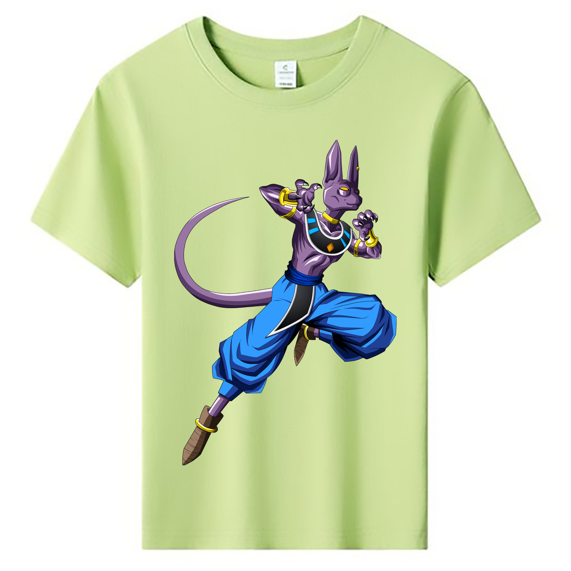 （画像用） ドラゴンボール ビルス 破壊神ビルス DRAGON BALL Beerus Birusu 綿100％キッズTシャツ（フロントプリント）